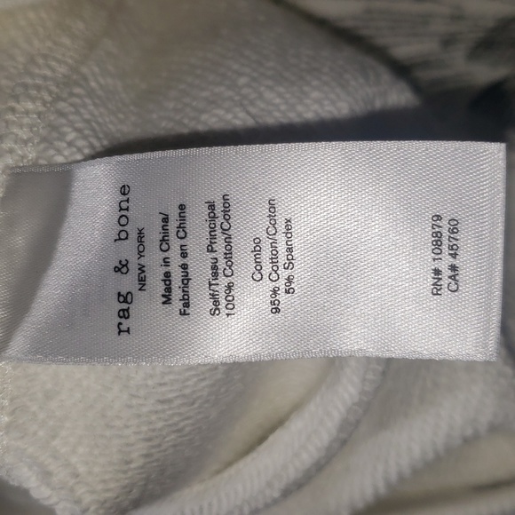 Rag & Bone Floral Long Sleeve Crew Neck Sweatshirt Black White nwt - Picture 11 of 12